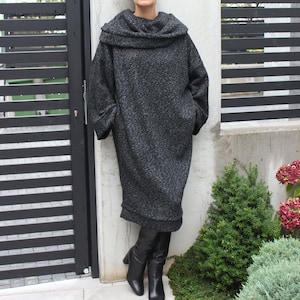 Oversized Sweater Dress, Winter Dress, Maxi Sweater Dress, Cowl Neck Dress, Plus Size Dress, Oversized Winter Dress, Maxi Winter Dress