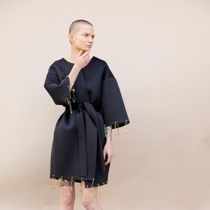 Techwear Black Cyberpunk Jacket, Femboy Clothing, Steampunk Jacket, Gothic Jacket, Grunge Clothing, Avant Garde Clothing, Plus Size Coat