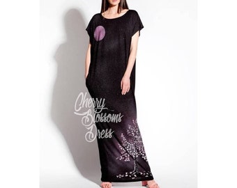Sale dress, M Size 8 Dress, Dress Size 6, Size Small Dress, HandPainted Black Caftan Dress, Black Kaftan Dress, Robe Dress, Black Maxi Dress
