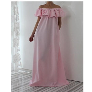 Ruffle Dress, Summer Dress, Maxi Dress, Spring Dress, Pink Dress, Wedding Guest Dress, Maternity Dress, Plus Size Dress