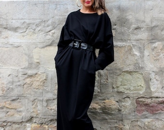 Schwarze Maxi-Kleid, Abaya Kleid, Kaftan Kleid, Plus Größe Kleidung, langes Kleid, Shift-Kleid, schwarze Kaftan, Plus Size Kleid, Herbst Kleidung