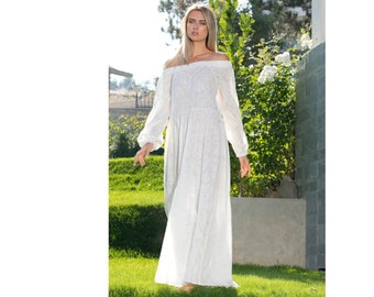 Robe longue bohème, robe de mariée bohème, robe grande taille, vêtements grande taille, robe de mariée de plage, robe de mariée céleste, robe longue bohème