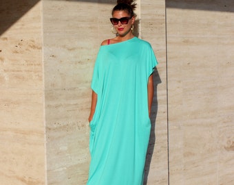 Plus Size Maxi Dress, Mint Dress, Plus Size Clothing, Fall Dress, Boho Maxi Dress, Long Maxi Dress, Loose Dress, Beach Maxi Dress, Kaftan