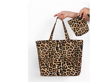 トートバッグ BADBLOOD Leopard reversible shopper bag 5BMM078 BADBLOOD Leopard reversible shopper bag 5BMM078 (BADBLOOD
