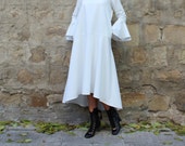 White Maxi Dress, Bell Sleeve Dress, Trendy Plus Size Dress, Cocktail Dress, New Year 39 s Dress, Elegant Dress, White Formal Dress, Asymmetric