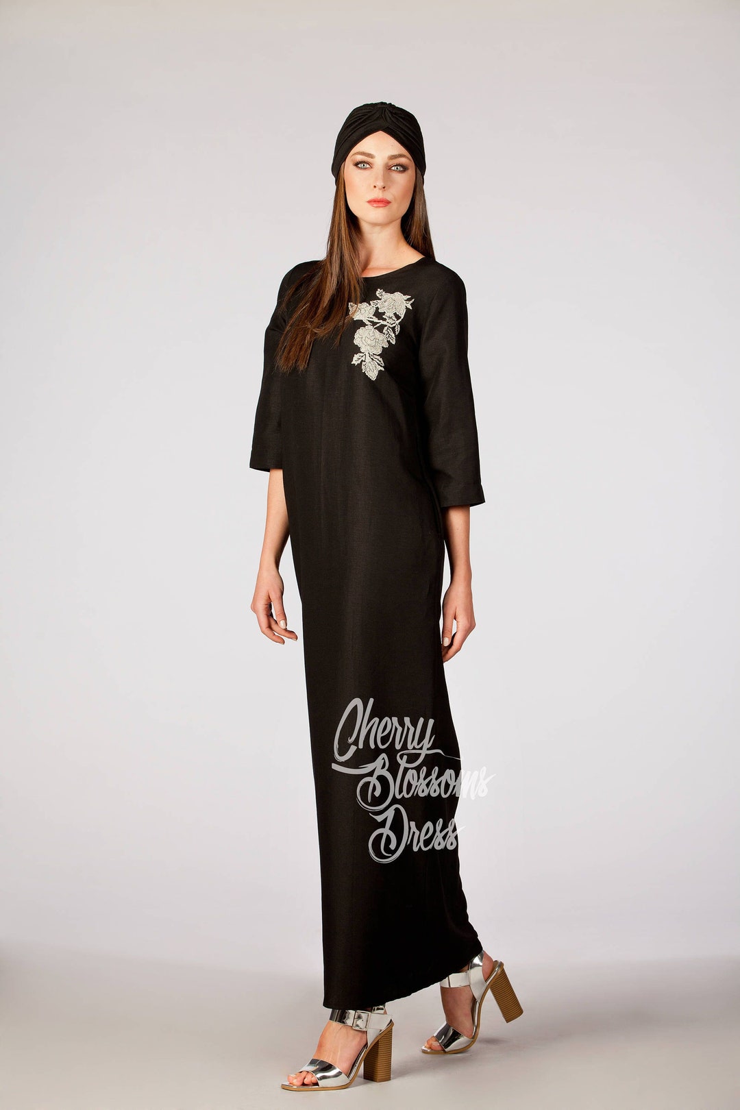 Linen Belted Dress - Black main image 0