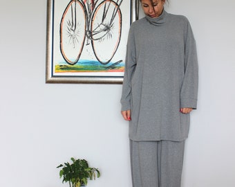 Grey Loungewear Set of 2, Winter Loungewear, Home Outfit