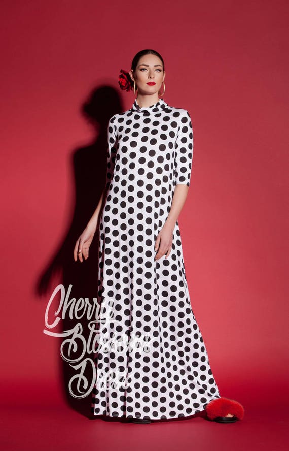 red spotty maxi dress