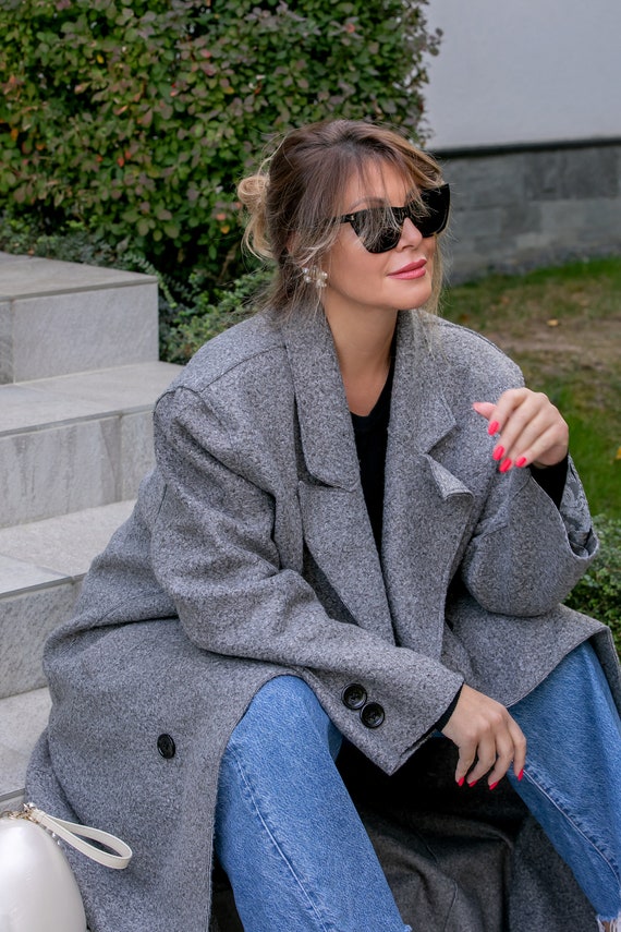 Extra Oversized Long Fluffy Winter Coat With Drop Shoulders