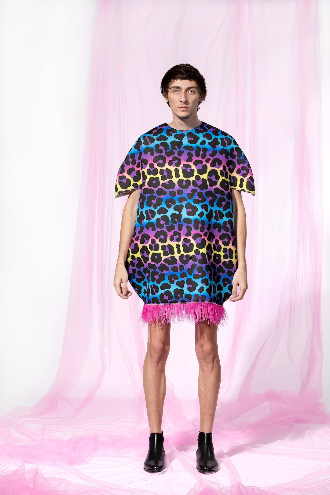Femboy Clothing Rainbow Pride Dress, Leopard Festival Dress, Rave ...