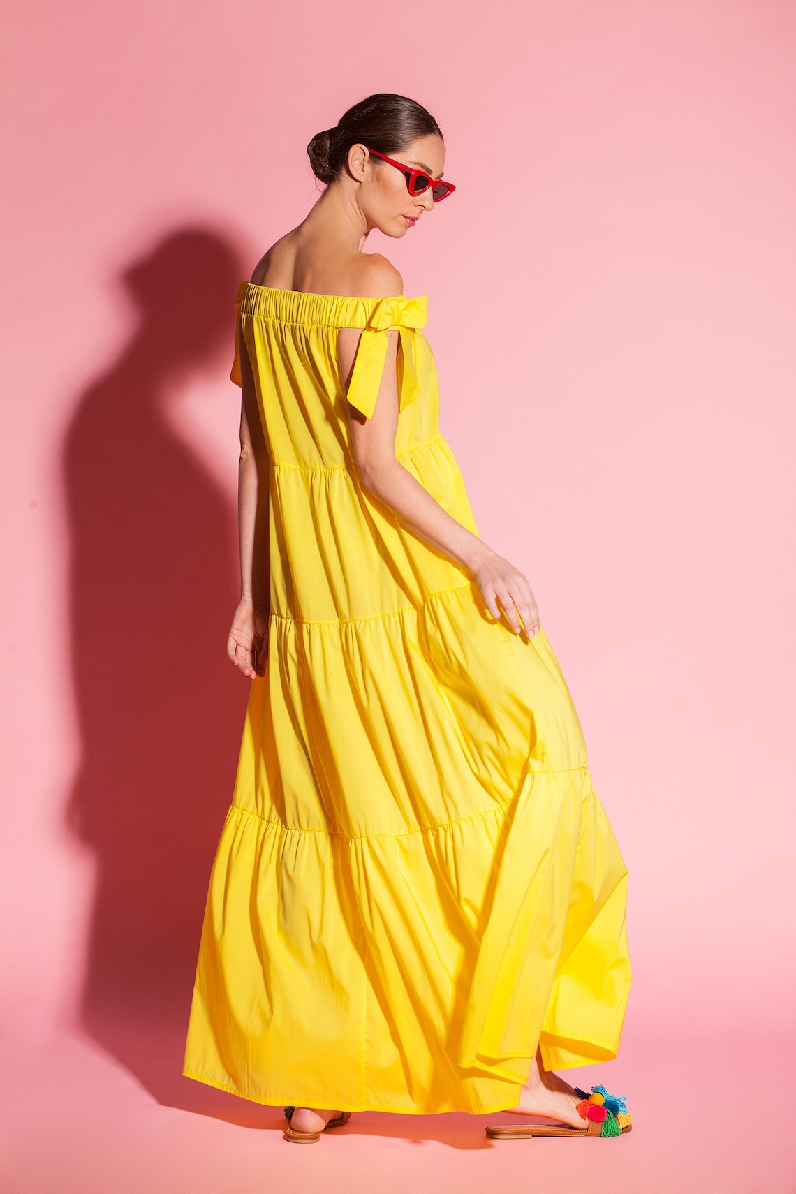 Boho Dress Yellow Maxi Dress Plus Size Dress Off Shoulder | Etsy