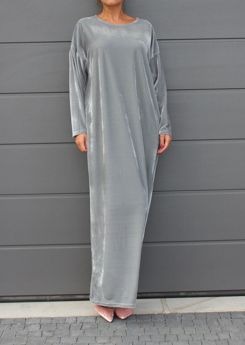 silver kaftan dress