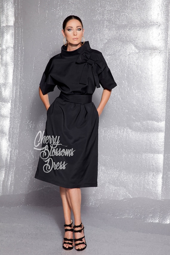 loose dress formal Sale Black Elegant Dress, Evening Dress, M size 6 Dress, Dress, Black Midi Dress, Belt Dress, Pocket Dress, Dress, Bow bridesmaid dresses 2022