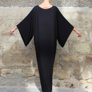 Black Kaftan Dress, Gothic Dress, Plus Size Clothing, Black Maxi Dress, Loose Abaya Dress, Oversize Black Dress image 5