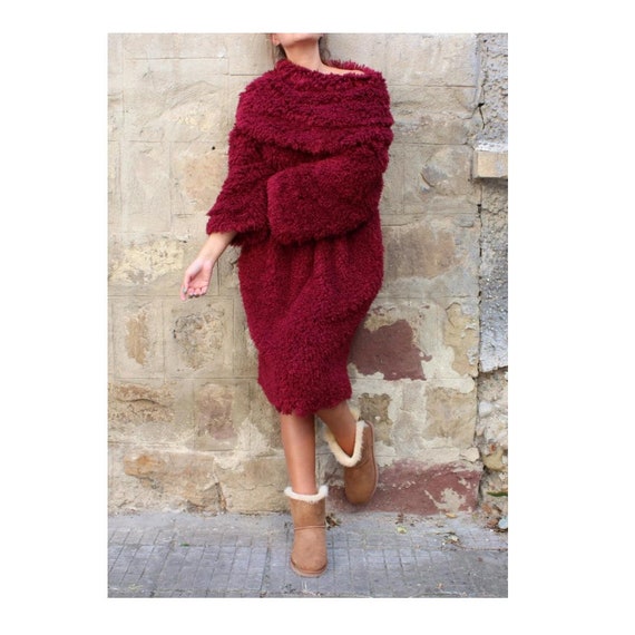 open lace back dress Dessa Chunky Knit Sweater Dress