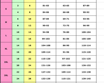 International Size Guide and Measuring Guide 