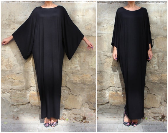 black kaftan dress