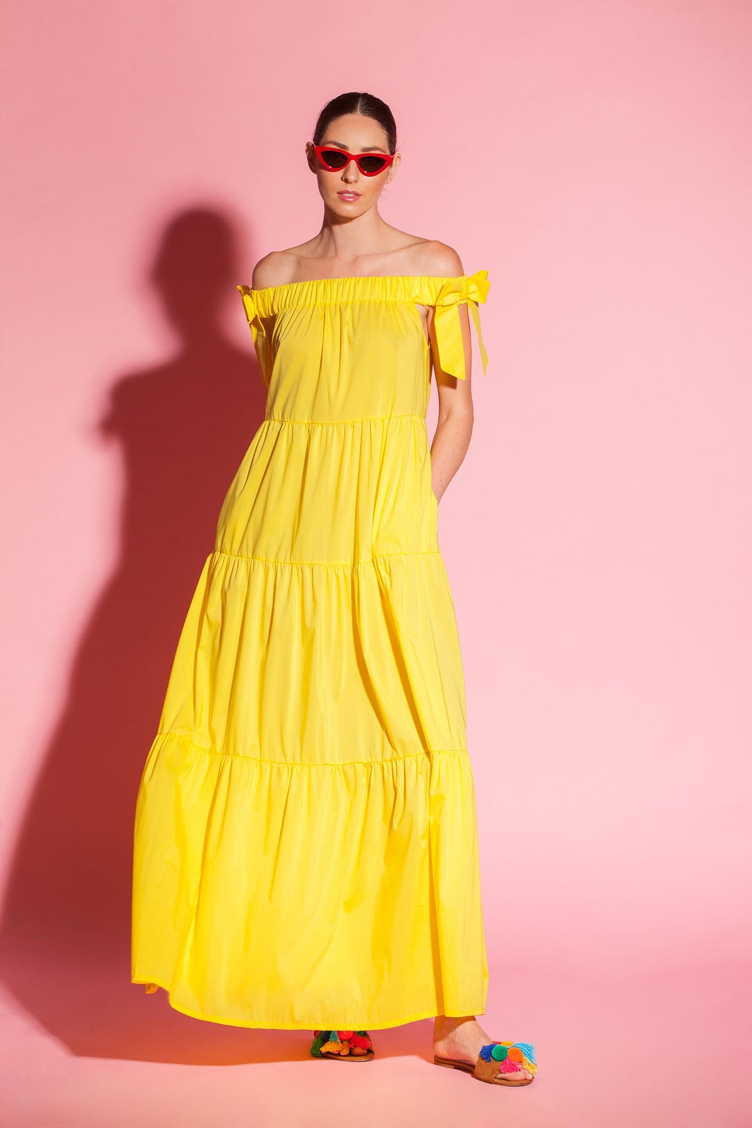 Boho Dress, Yellow Maxi Dress, Plus Size Dress, off Shoulder Dress ...