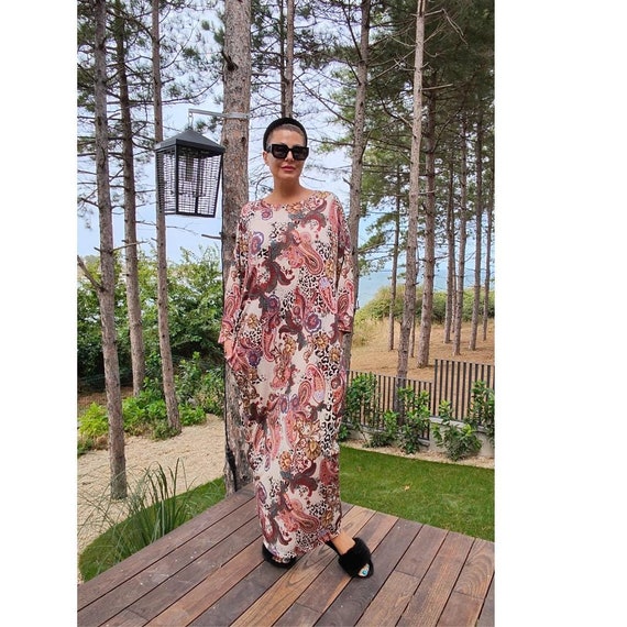 Caftán, vestido largo en talla L, vestido abaya, vestido de estar