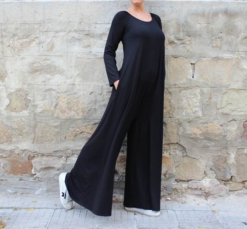 Royal Blue Wide Leg Jumpsuit Long Sleeve Jumpsuit Maxi Etsy