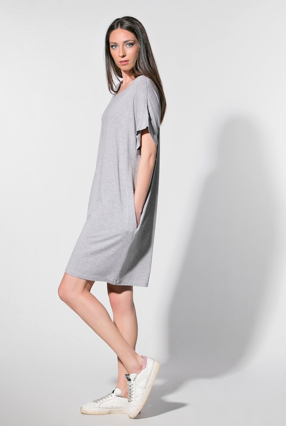 Loungewear Women Grey Plus Size Tunic Dress - Etsy