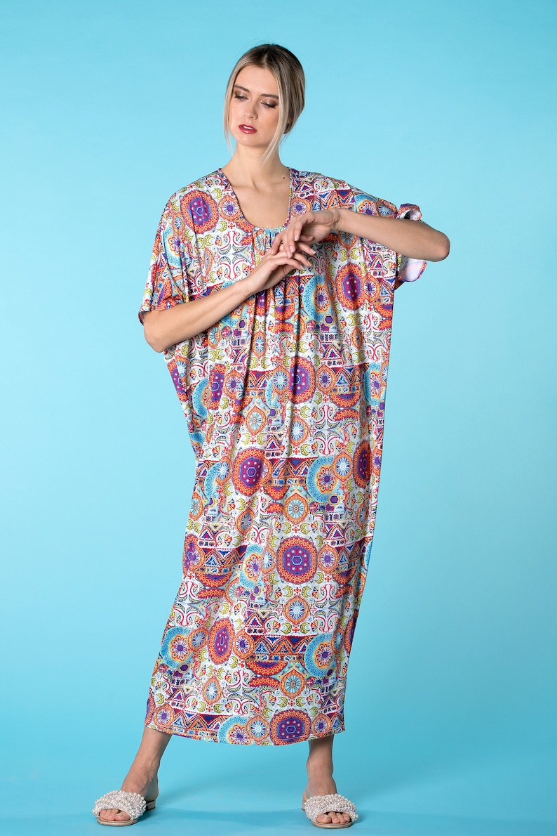 Kaftan Maxi Dress Gypsy Clothing Hippie Dress Mandala Etsy