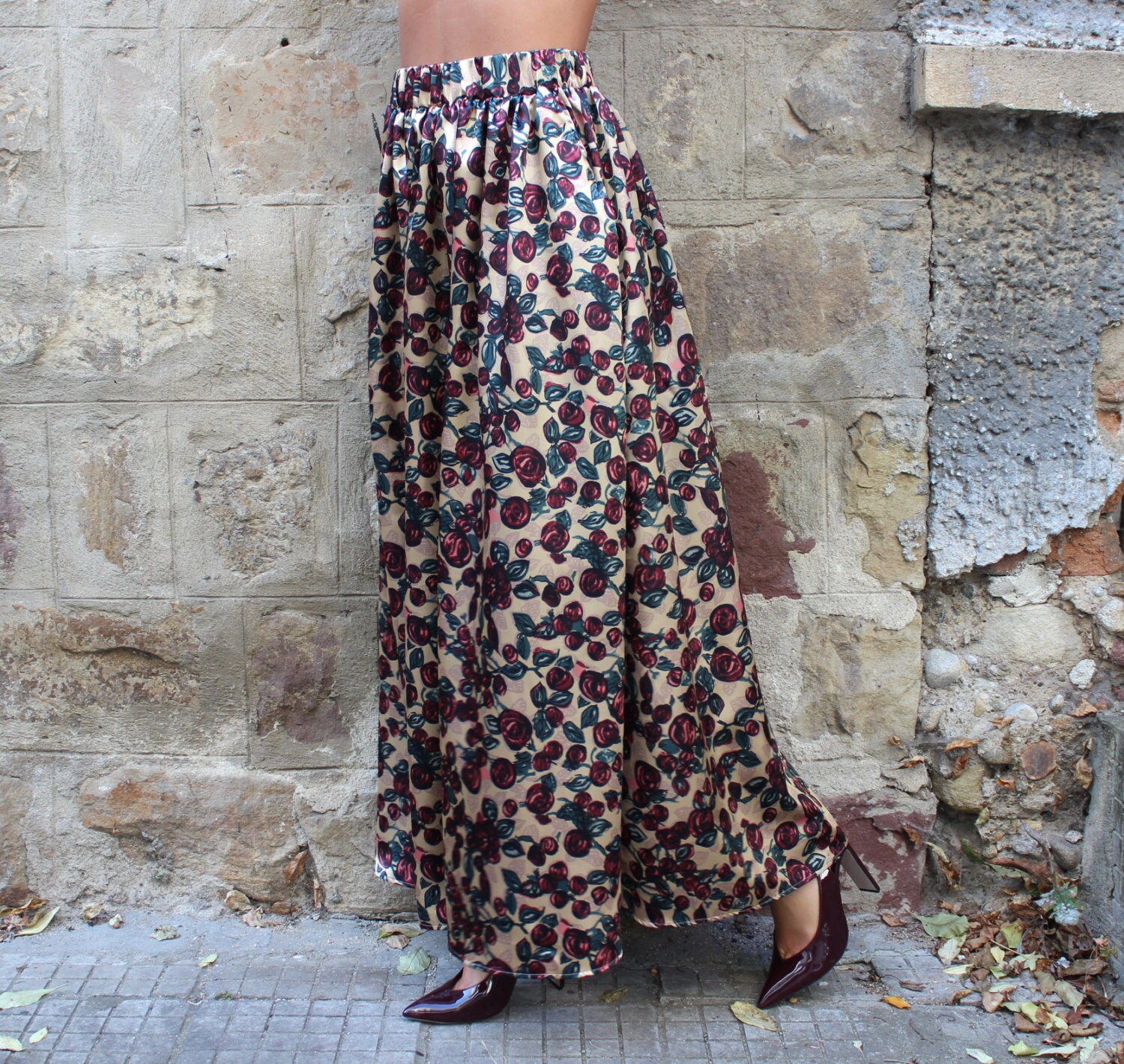 High Waist Floral Skirt 04A.176 | Etsy