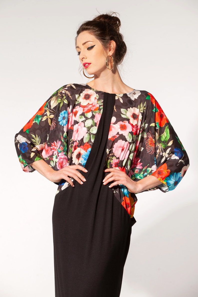 045.378 Floral Long Sleeve Maxi Dress