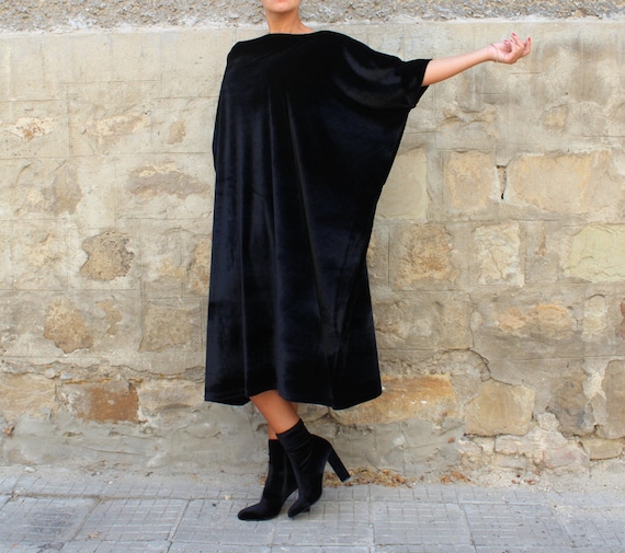 Black Velvet Dress Plus Size Black Maxi Dress Black Midi Dress Wednesday Addams Dress Plus Size Clothing Plus Size 24 Etsy UK