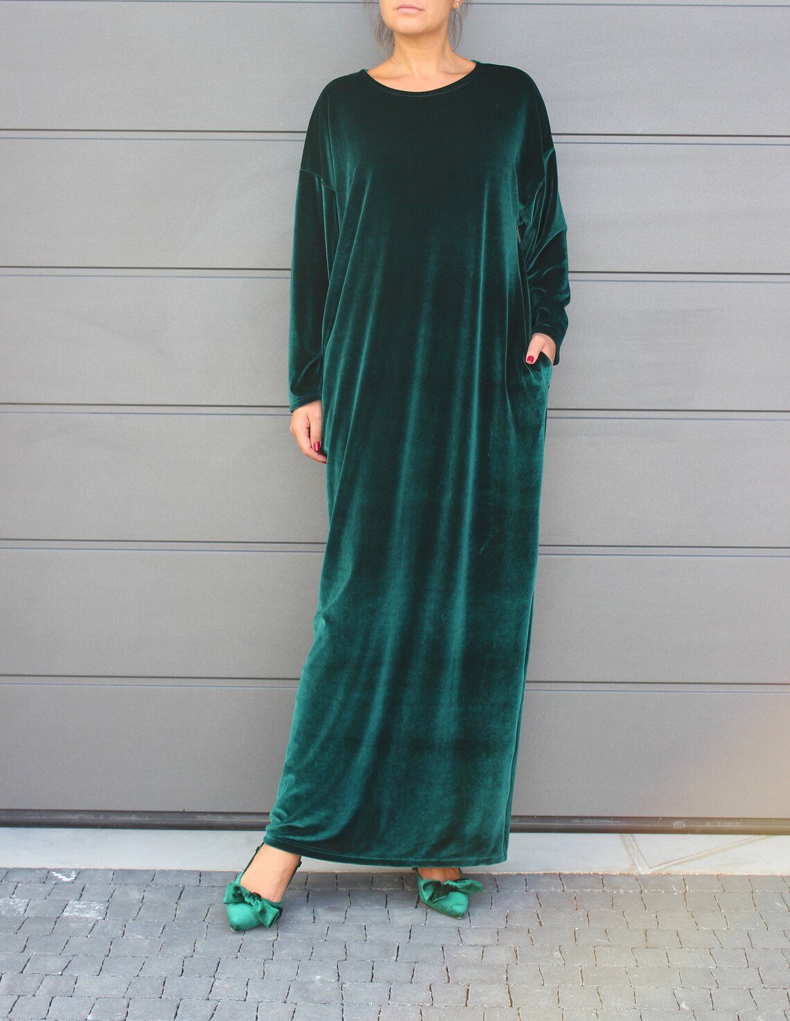 green velvet plus size top