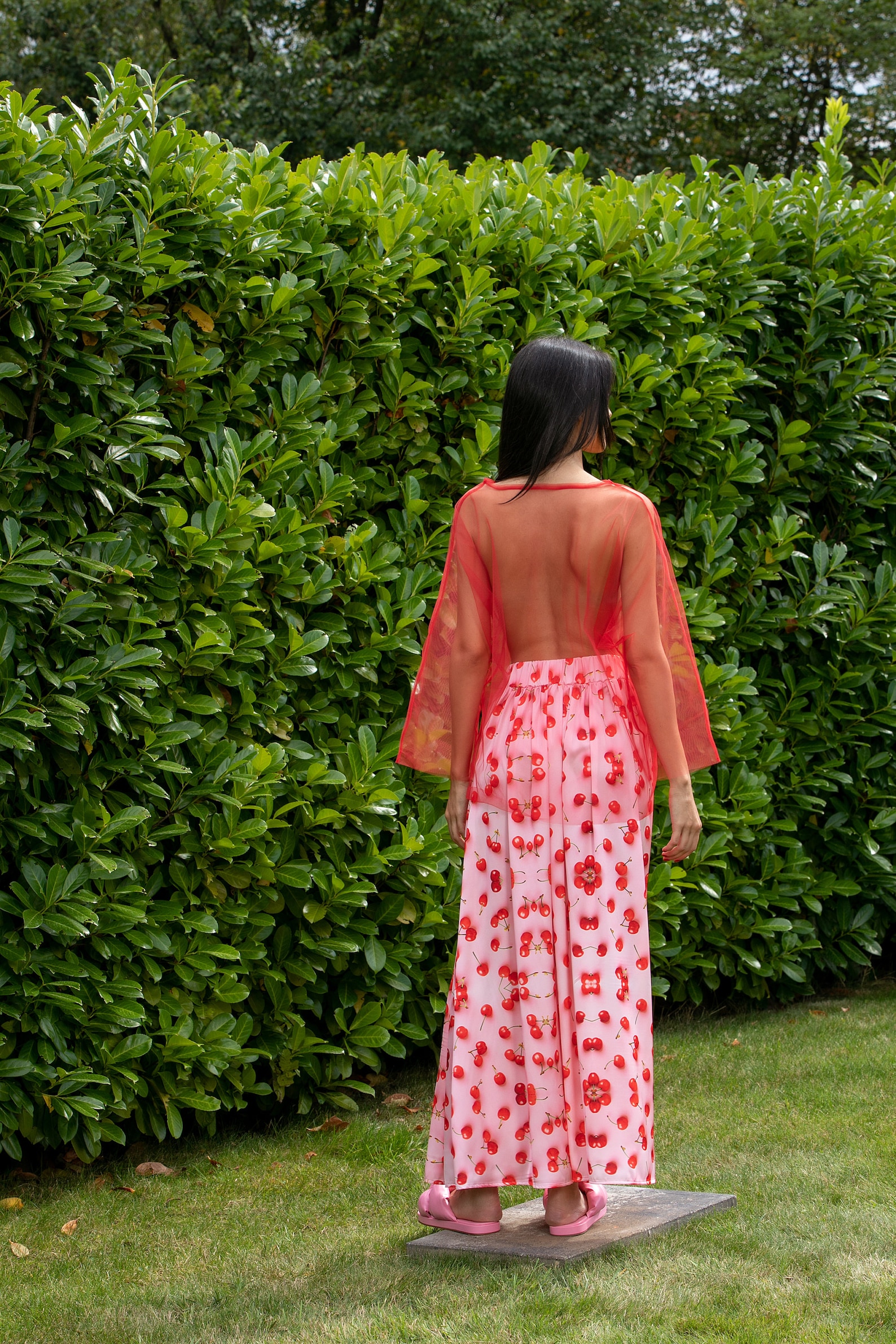 Sheer Mesh Top in Red, See Through Top, Tulle Blouse, Festival Top — free download