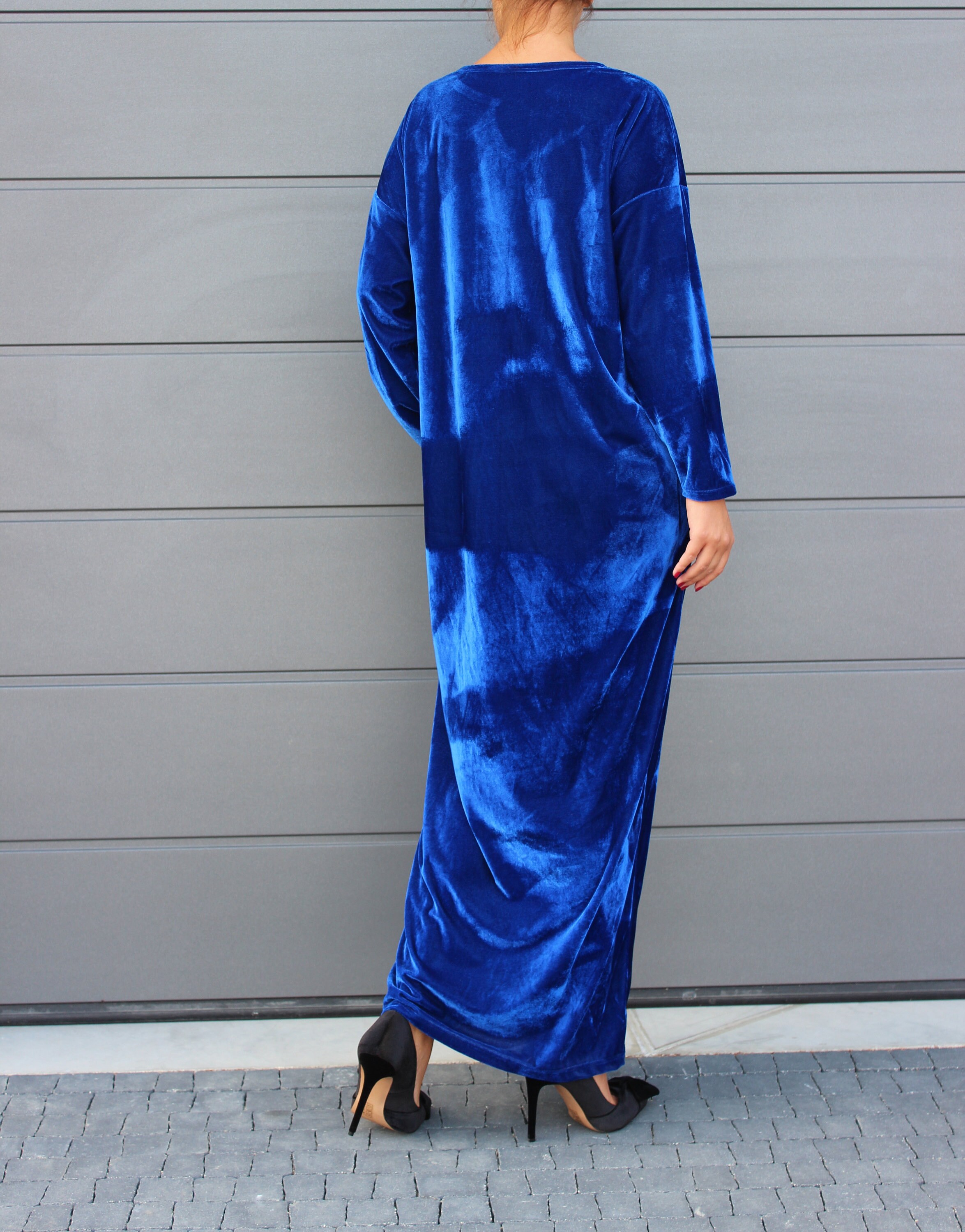 Blue Velvet Dressing Gown Etsy