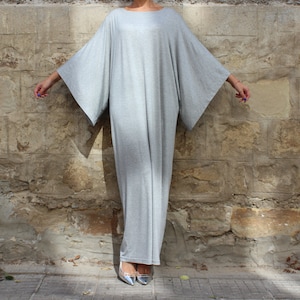 Grey Maxi Dress Caftan Abaya Plus Size Dress Plus Size - Etsy