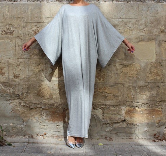 Grey Maxi Dress Caftan Abaya Plus Size Dress Plus Size - Etsy