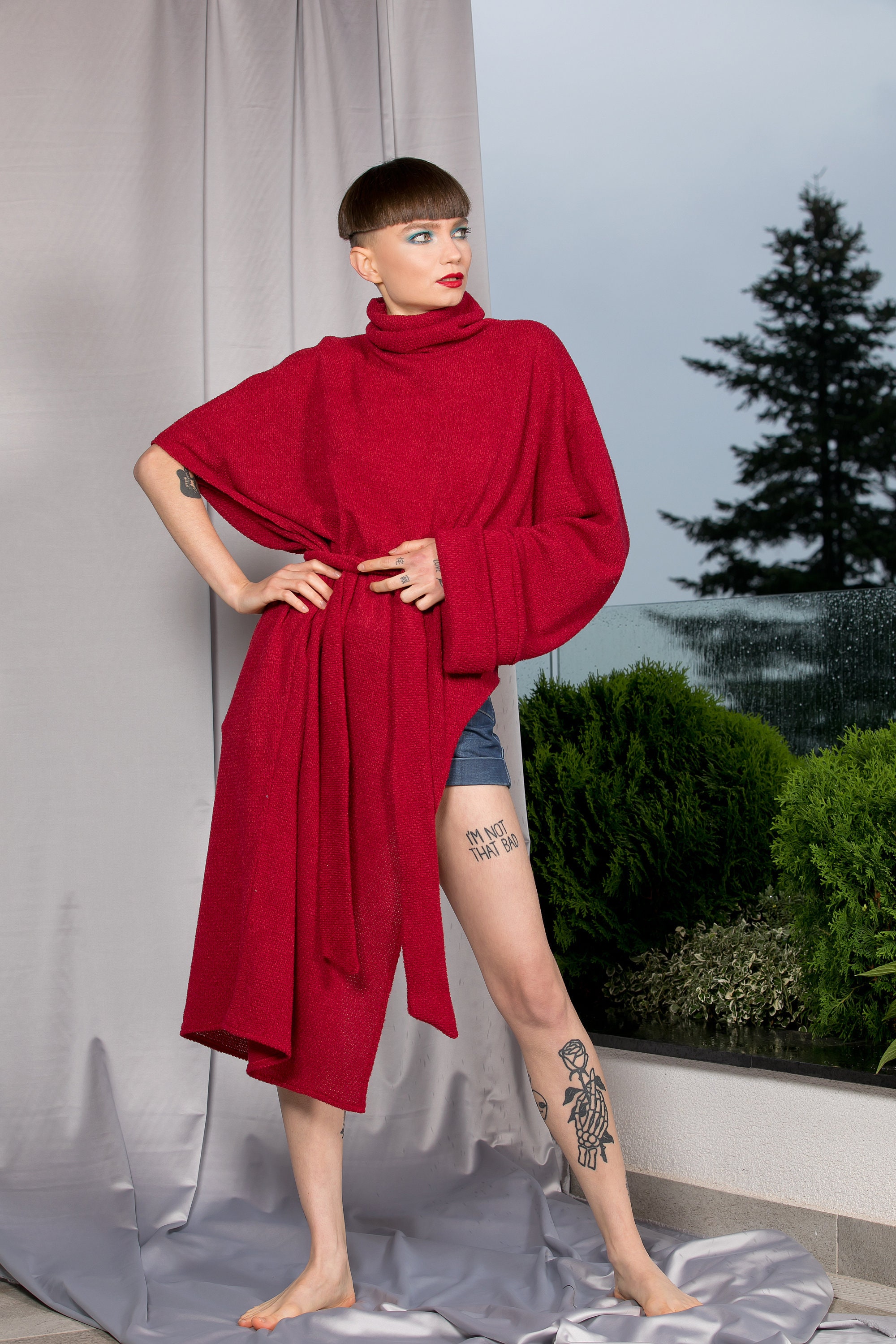 Asymmetric Dress in Red Valentine Day 