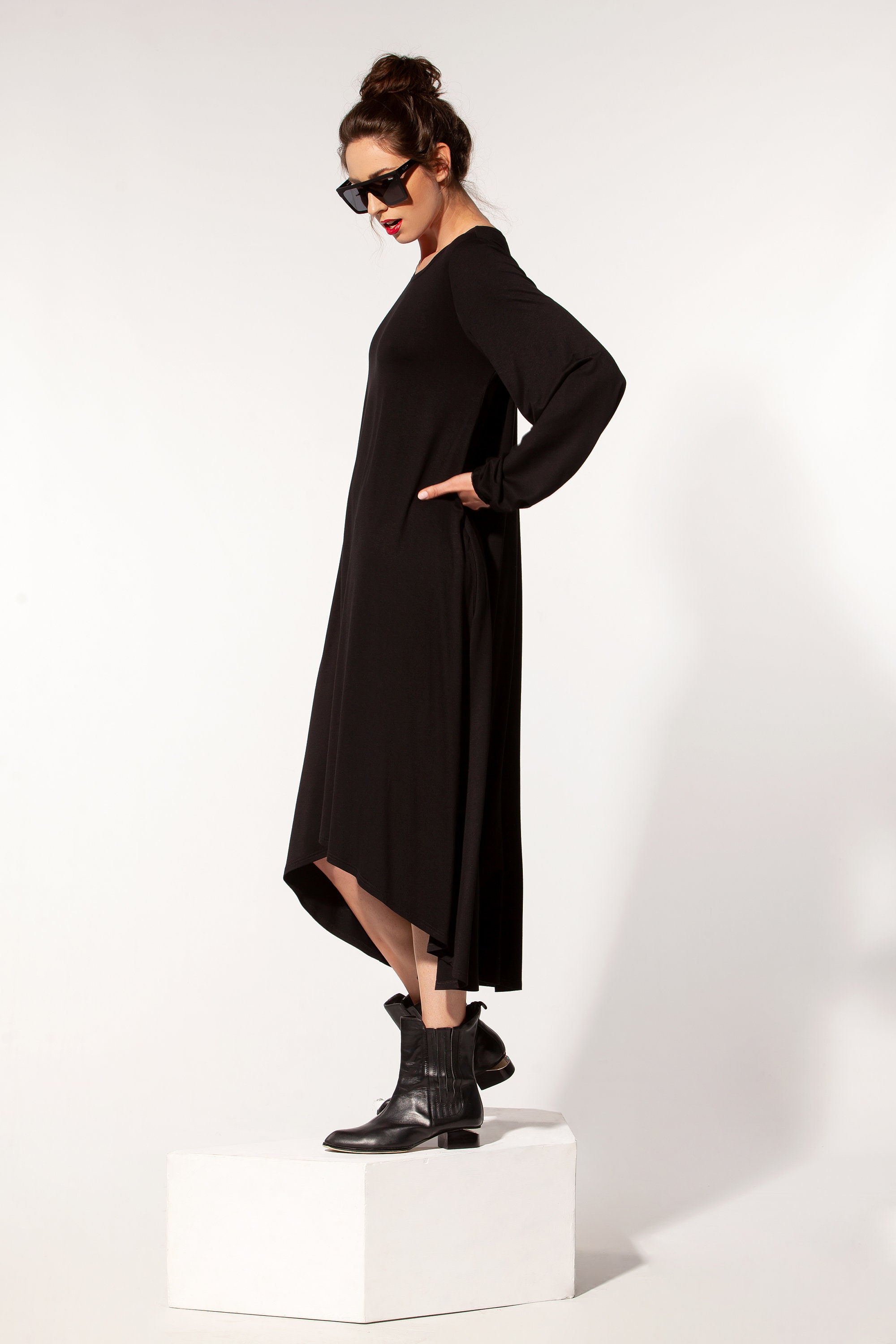 La Lune Lounge Long Sleeve Shirt Dress | Cream | Loungewear
