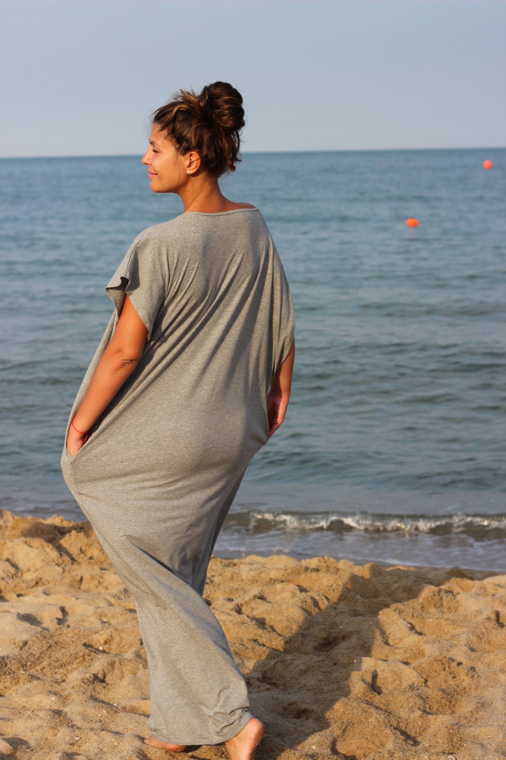 Grey Dress Beach Dress Robe Caftan Dress Kaftan Dress | Etsy