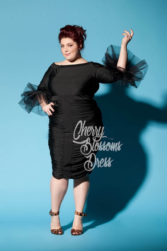 Plus Size Elegant Black Dress Trendy Plus Size - Etsy Canada