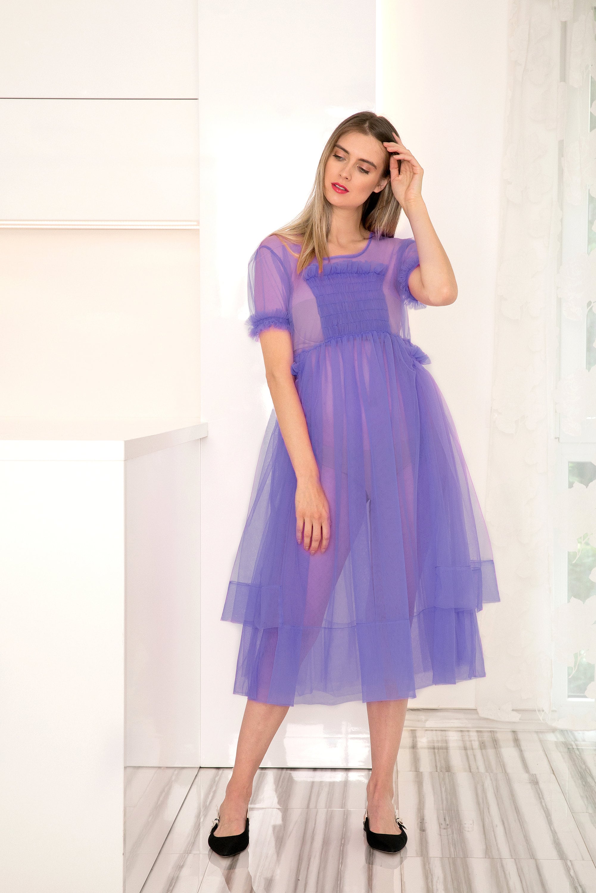 the toe Bluebell Tulle Dress チュールドレス THE TOE BLUEBELL TULLE DRESS beige