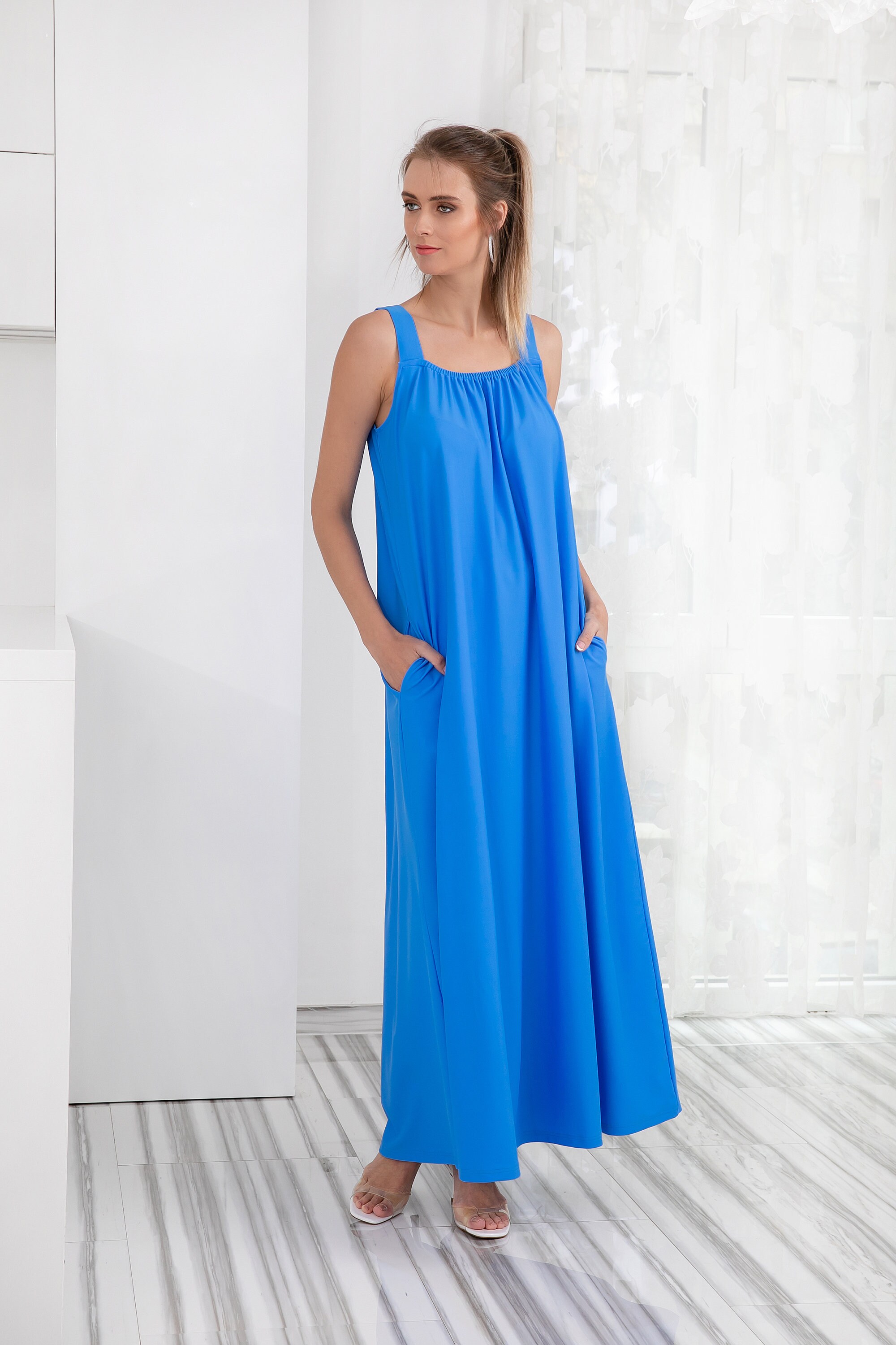 Amazon.com: PZEOB Polyester Dresses Elegant and Chic Women
