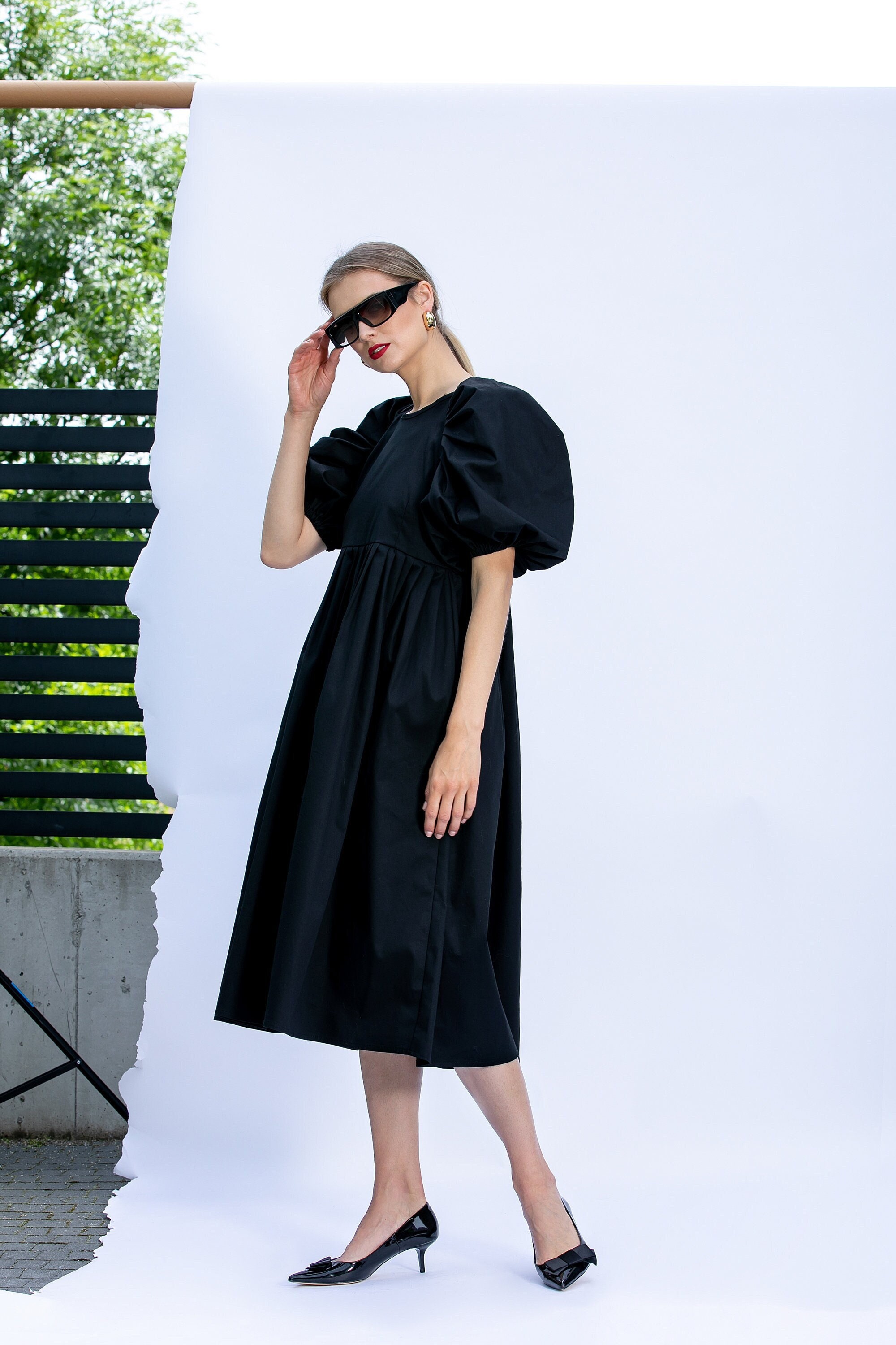 black cotton dress