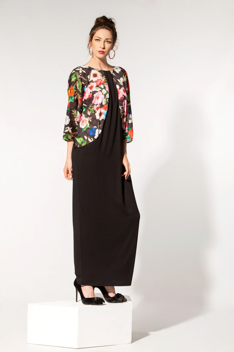 045.378 Floral Long Sleeve Maxi Dress