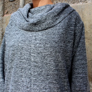 Grey Maxi Sweater/ Long Sleeve Top/ Plus Size Sweater/ - Etsy
