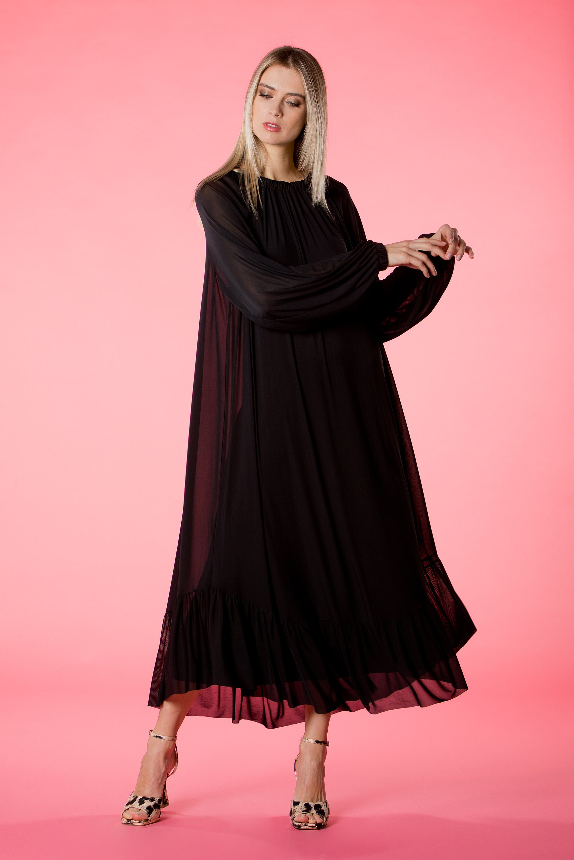 Black Tulle Dress Sheer Dress Formal Dress Plus Size | Etsy