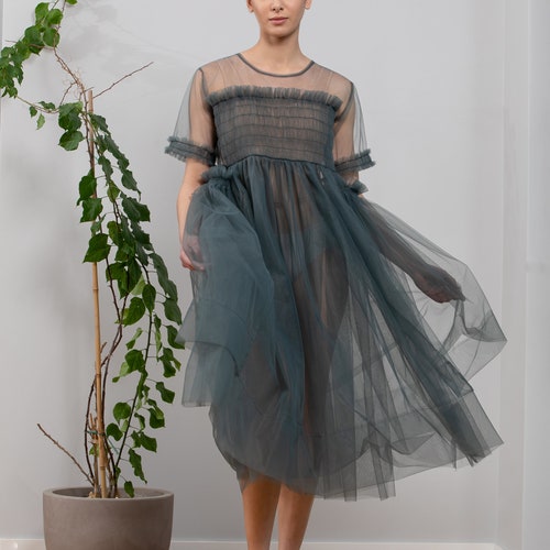 Sheer Dress/See Through Dress for Spring and Summer, Custom Dress by Measurements, Party Dress and Festival Outfit
