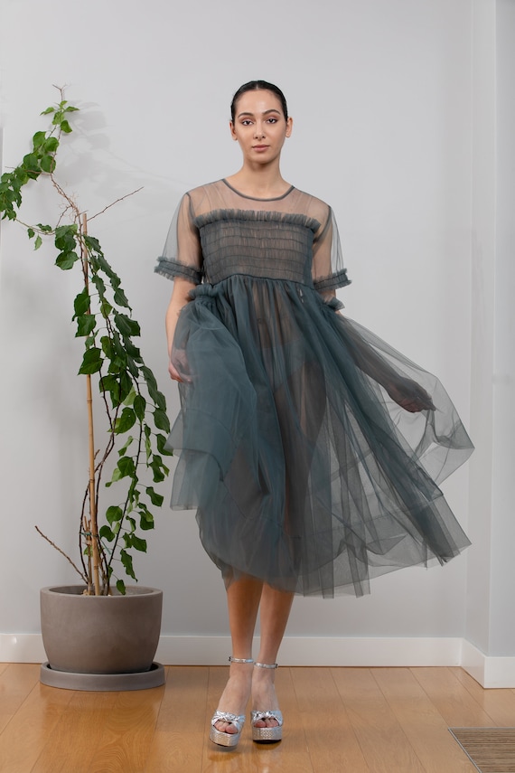 Sheer Dress/See Through Dress for Spring and Summer, Custom Dress by Measurements, Party Dress and Festival Outfit