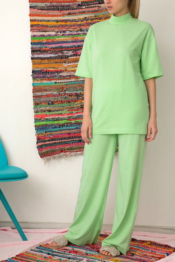 Mint green palazzo pants sales