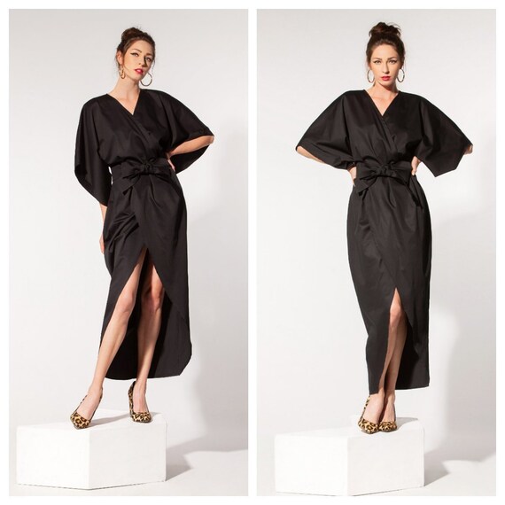 Kimono Dress Black Maxi Dress Elegant ...