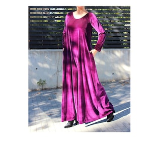 Velvet Jumpsuit in L size, Jumpsuit Women, Purple Jumpsuit, Overall, Maxi Jumpsuit