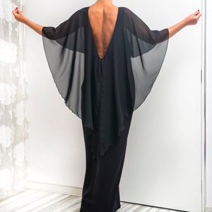 Black Backless dress, Maxi Dress, Caftan, openback dress, Party Dress, Caftan Dress, Abaya, Kaftan, Oversized dress, Elegant Dress